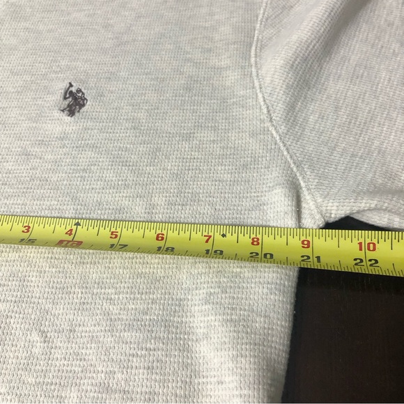 US POLO ASSN Men’s Thermal Waffleknit Long Sleeve Pullover Shirt Oatmeal Sz XXL - Picture 11 of 13